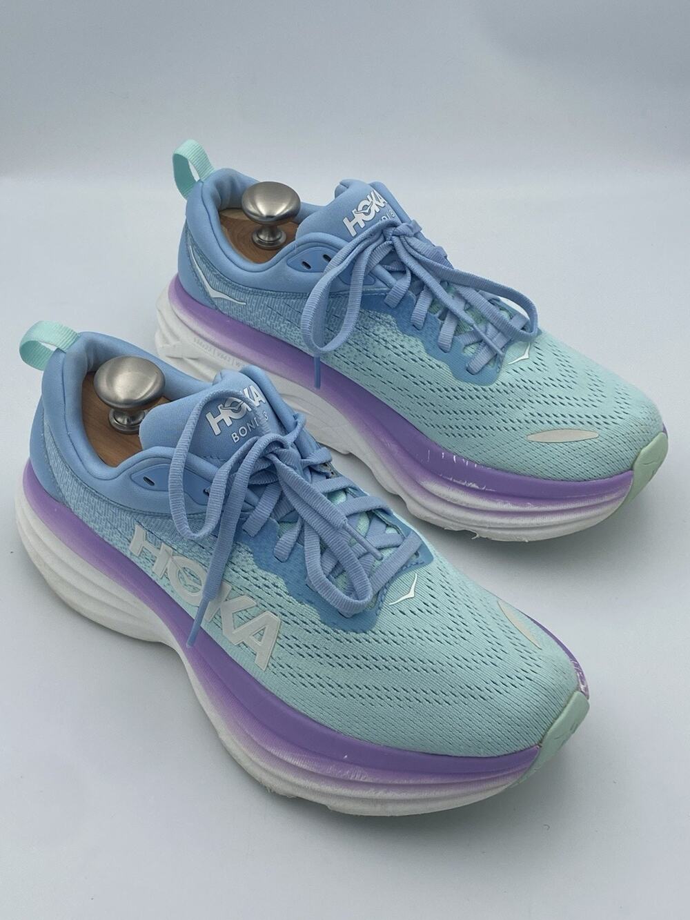 Hoka One One Bondi 8 Womens Size 8B Sunlit Ocean Blue Running Shoe 1127952